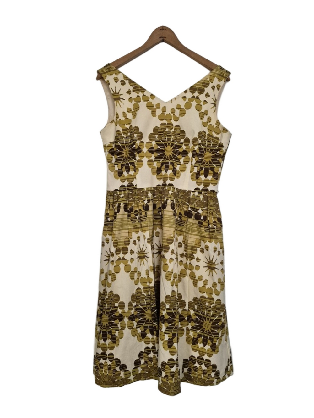 David Meister Geometric Floral Midi Dress NO BELT Size 10